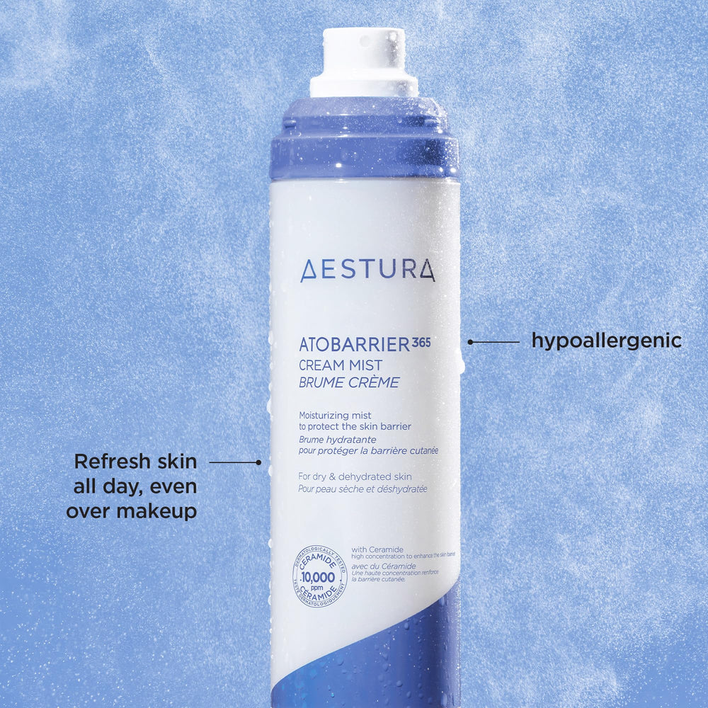 AESTURA ATOBARRIER365 on-the-go mist held in hand for quick hydration