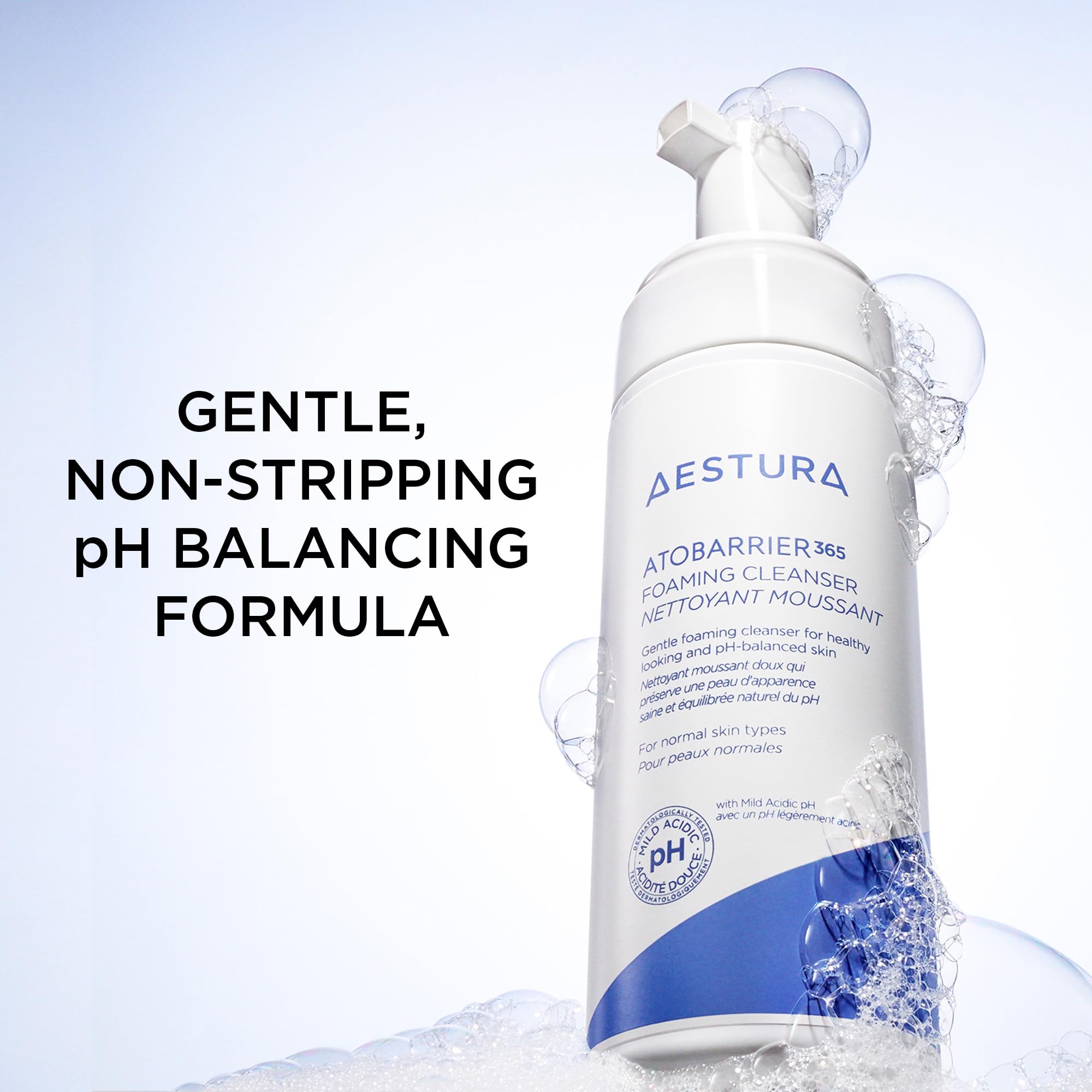 AESTURA ATOBARRIER365 rich foam texture aids gentle cleansing.