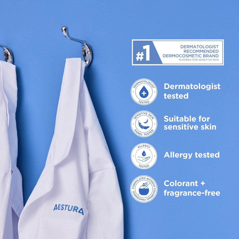 AESTURA ATOBARRIER365 safe-for-sensitive-skin label confirms allergy-tested formulation