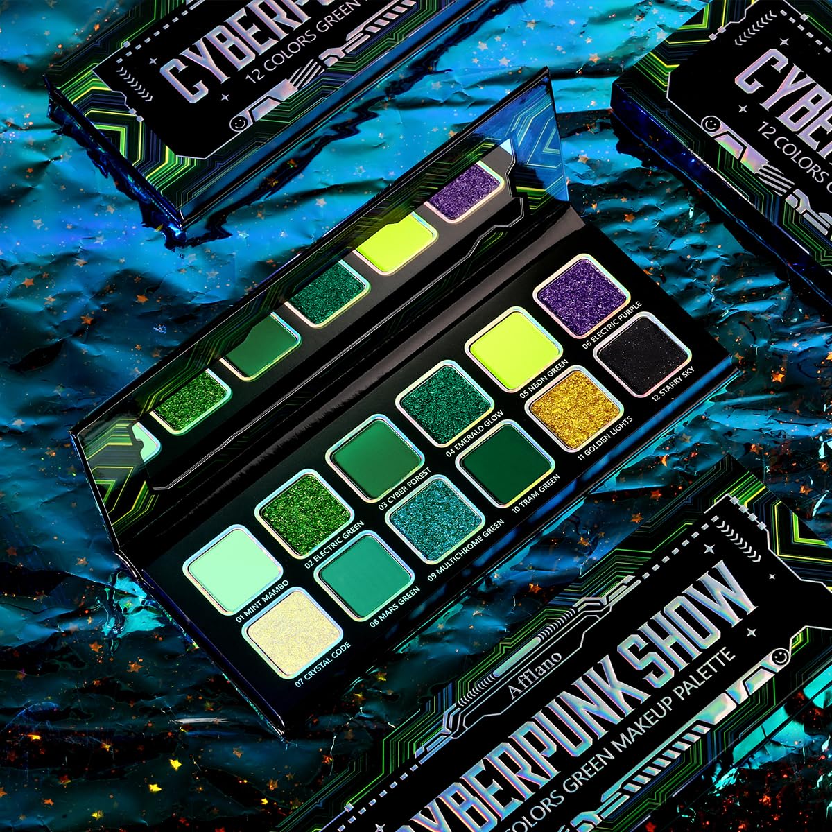 Afflano Look festivo chrome verde: ideal para cosplay y eventos