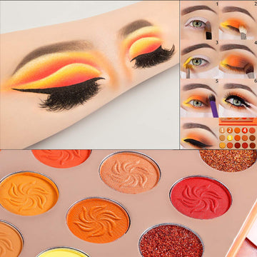 Afflano paleta sombras mate cafe amarillo, definición duradera
