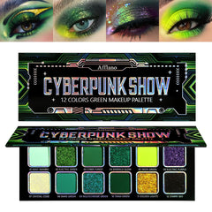 Afflano Paleta multichrome verde: sombras intensas para look diario vibrante