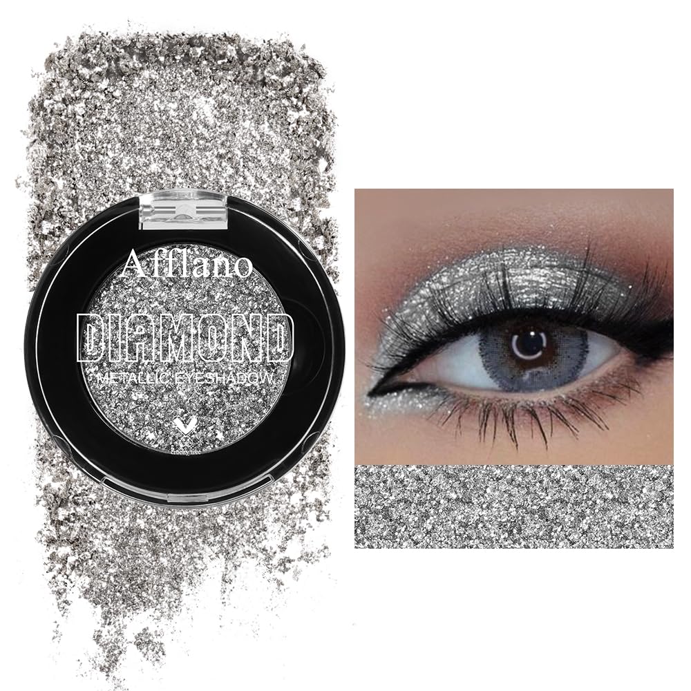 Afflano Sombra Plateada Brillo Intenso para looks nocturnos duraderos.