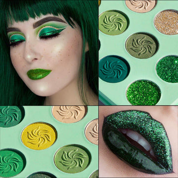 Sombra verde con brillo iridiscente de Afflano para destellos llamativos.
