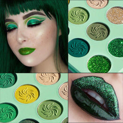 Sombra verde con brillo iridiscente de Afflano para destellos llamativos.