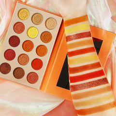 Afflano sombras coral naranja, brillos para evento