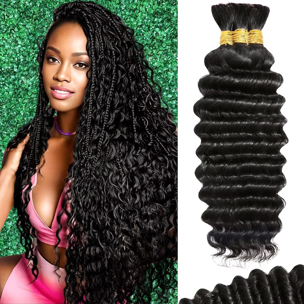 Afihond cabello trenza onda profunda 18 pulgadas para peinados bohemios duraderos.