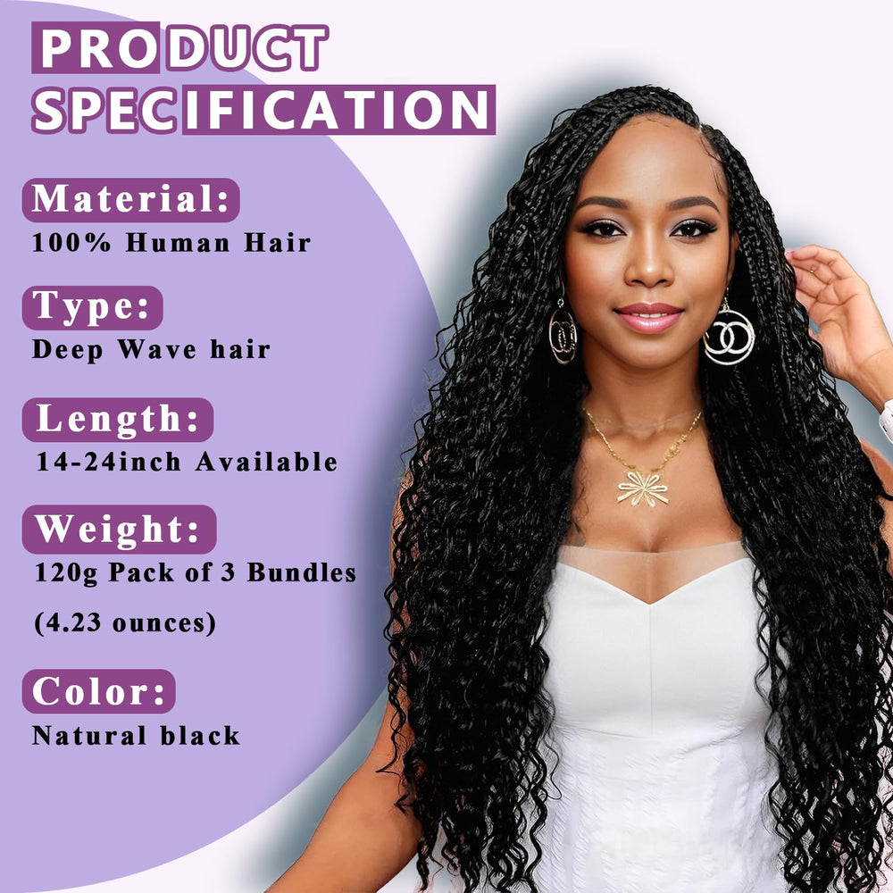 Afihond paquetes cabello trenza bohemia 120 g, opciones de peinado versátiles.