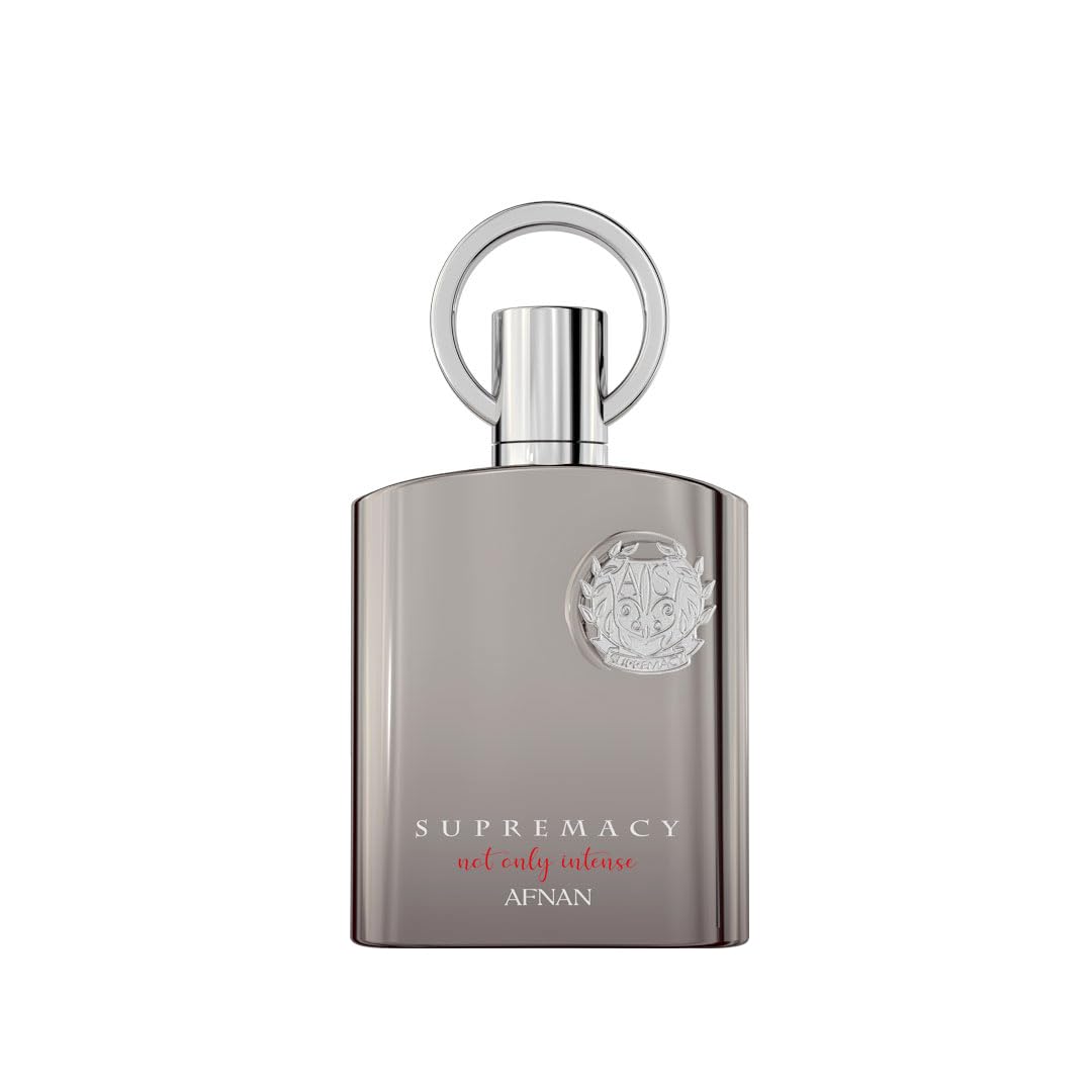Afnan Supremacía No Solo Intenso, botella frontal para presencia elegante y duradera.
