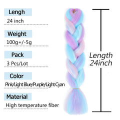 AFNOTE trenzas arcoíris en colores brillantes para estilo de ganchillo