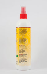 African Essence rociador 3 en 1 para pelucas, detalle de etiqueta, brillo ligero