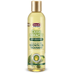 African Pride Aceite Milagro Oliva, botella para fortalecer el cabello y reducir la rotura.