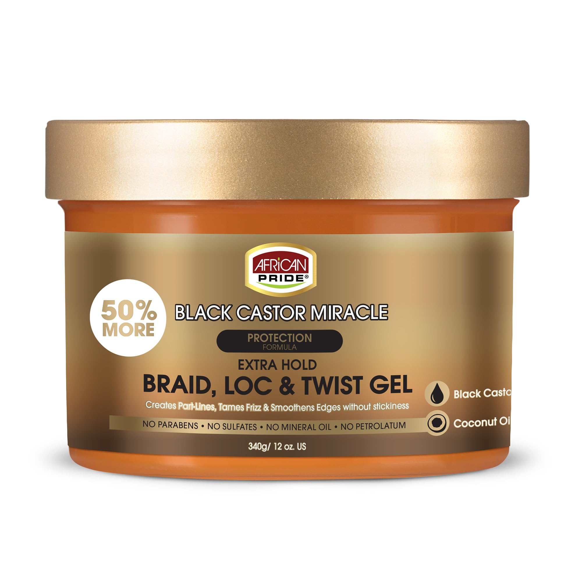 African Pride Black Castor Miracle gel bottle pouring for strong braids
