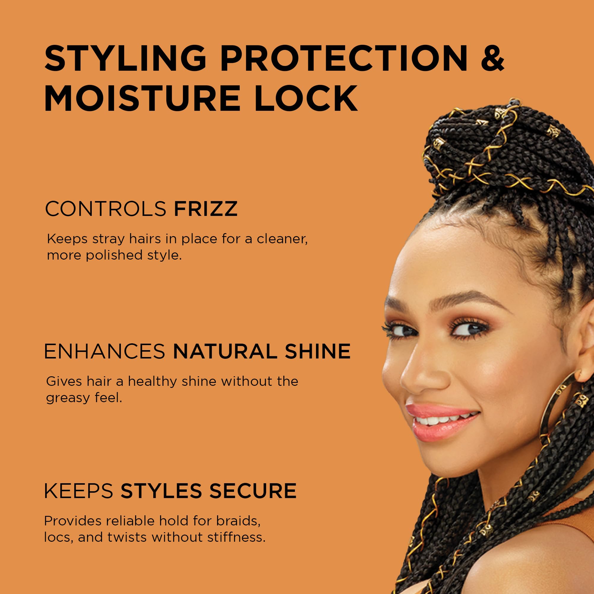 African Pride Black Castor Miracle, gel para locs con agarre extremo y acabado limpio.