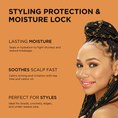 African Pride Black Castor Miracle etiqueta, aroma suave e hidratación