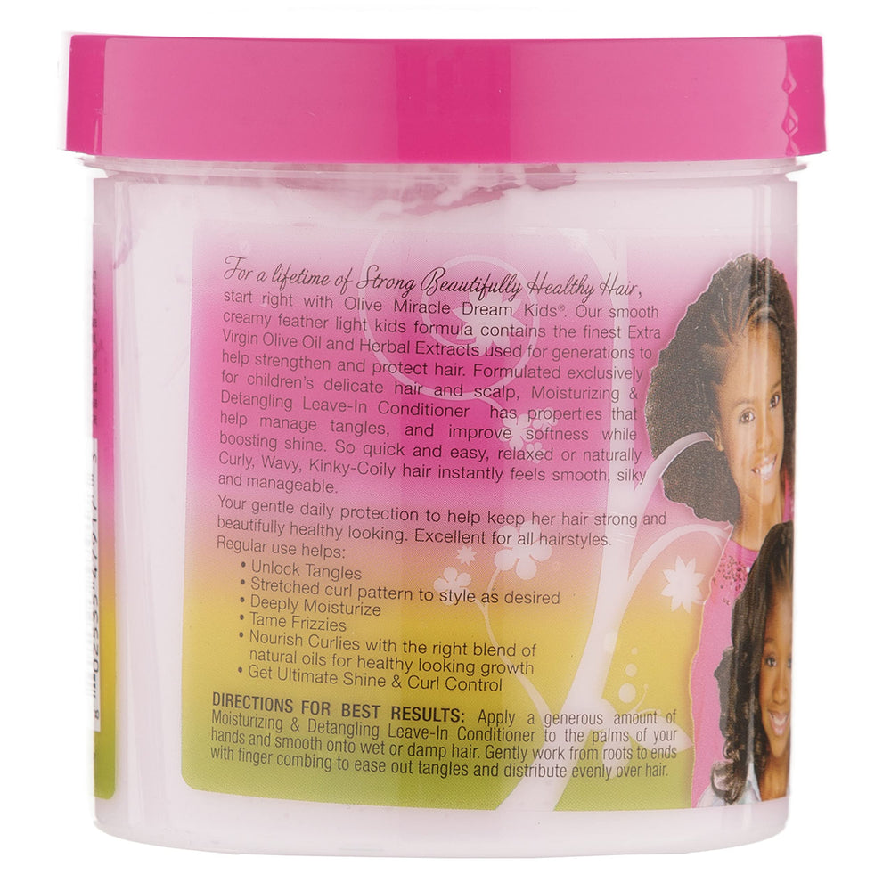 Botella de 15 onzas de African Pride Dream Kids Olive Miracle para uso diario.