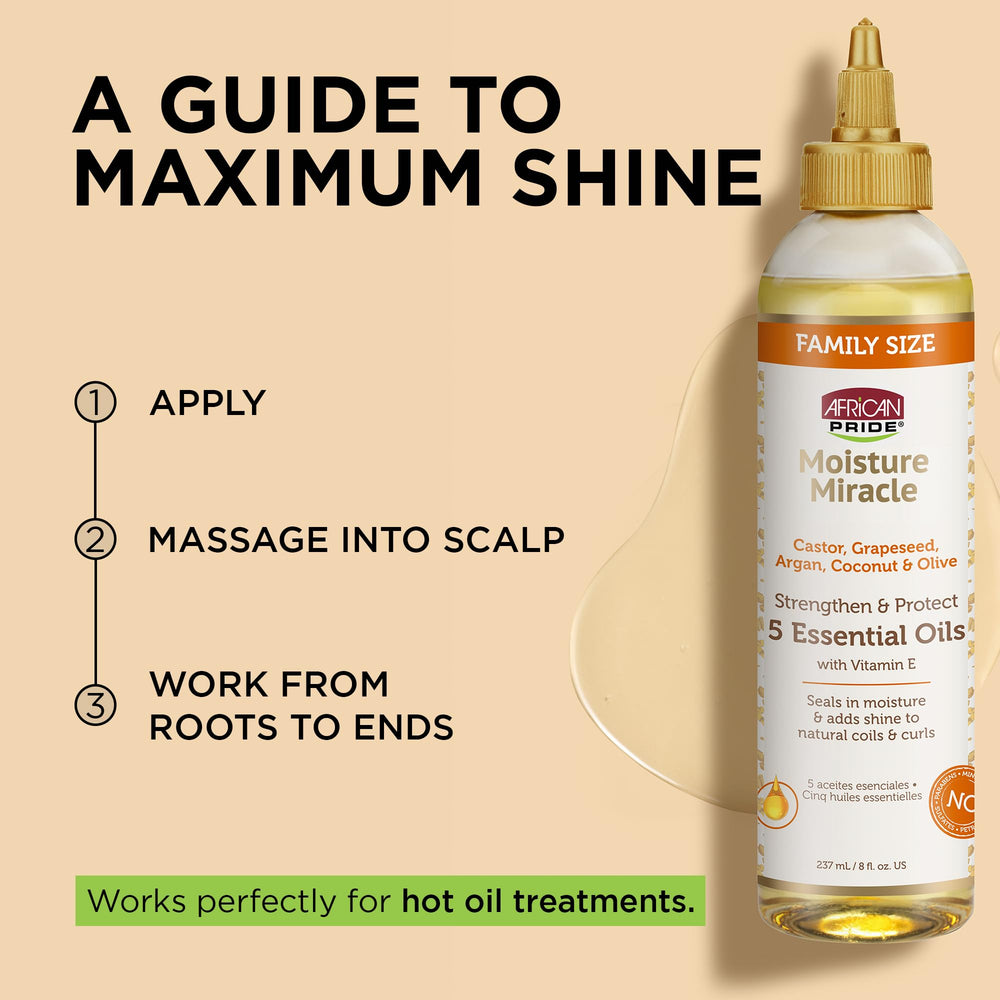 Grapeseed oil in the blend providing heat protection and moisture lock