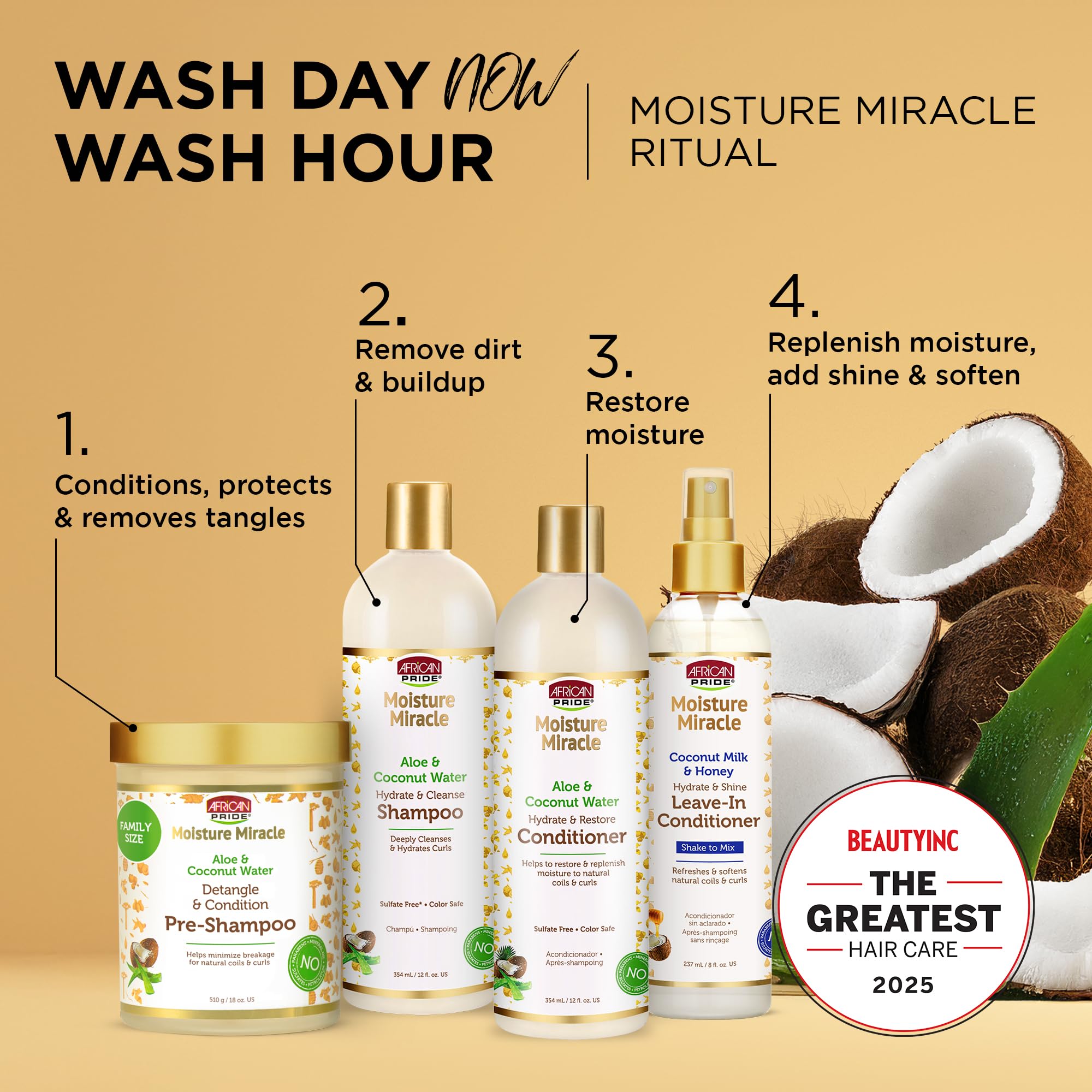 African Pride Moisture Miracle: ingredientes naturales sin parabenos ni sulfatos