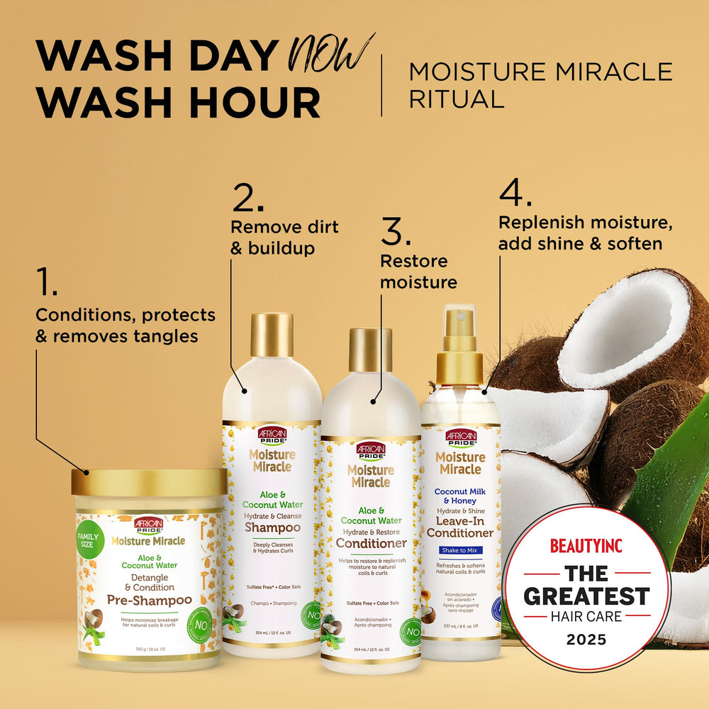 African Pride Moisture Miracle: ingredientes naturales sin parabenos ni sulfatos