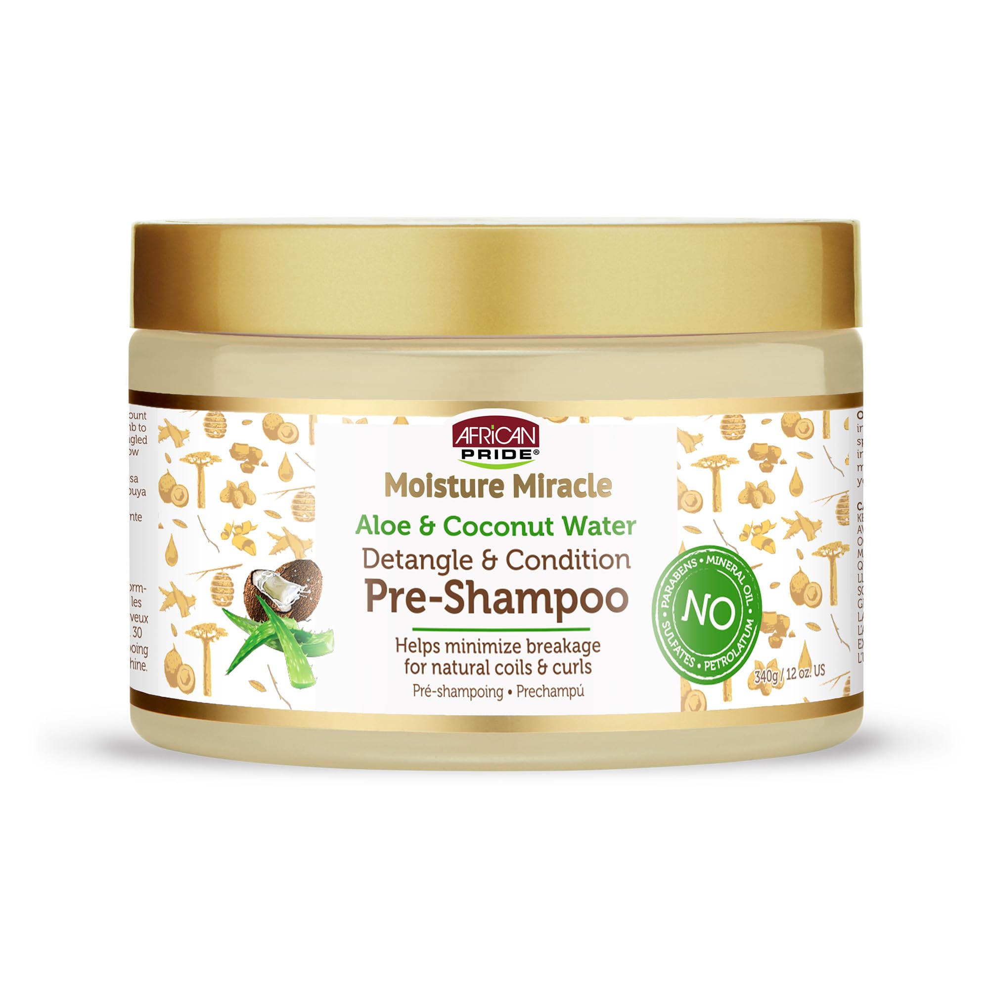 African Pride Moisture Miracle: botella pre-lavado para desenredar rizos