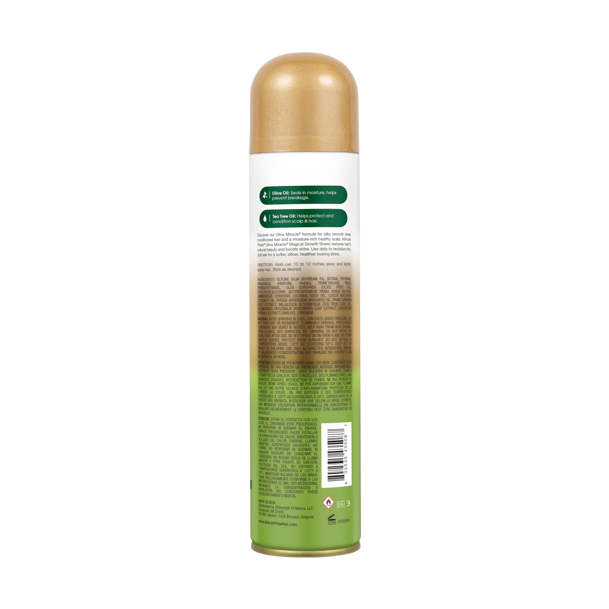 African Pride Atomizador Spray brinda frescura y cuidado capilar.