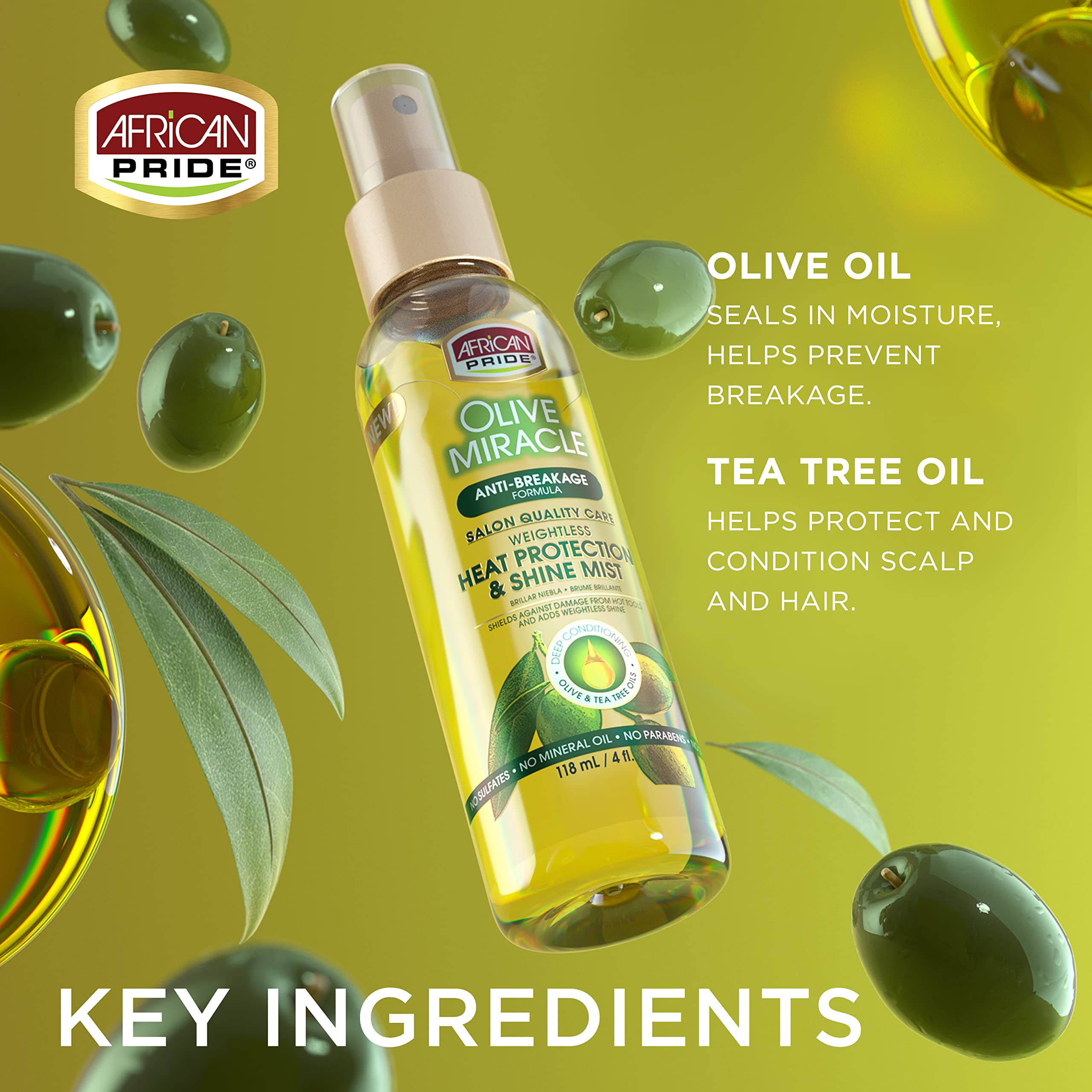 African Pride Olive Miracle con aceite de oliva nutre y protege el cabello
