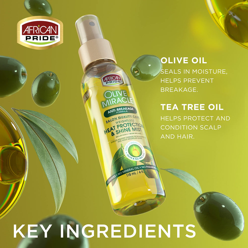 African Pride Olive Miracle con aceite de oliva nutre y protege el cabello