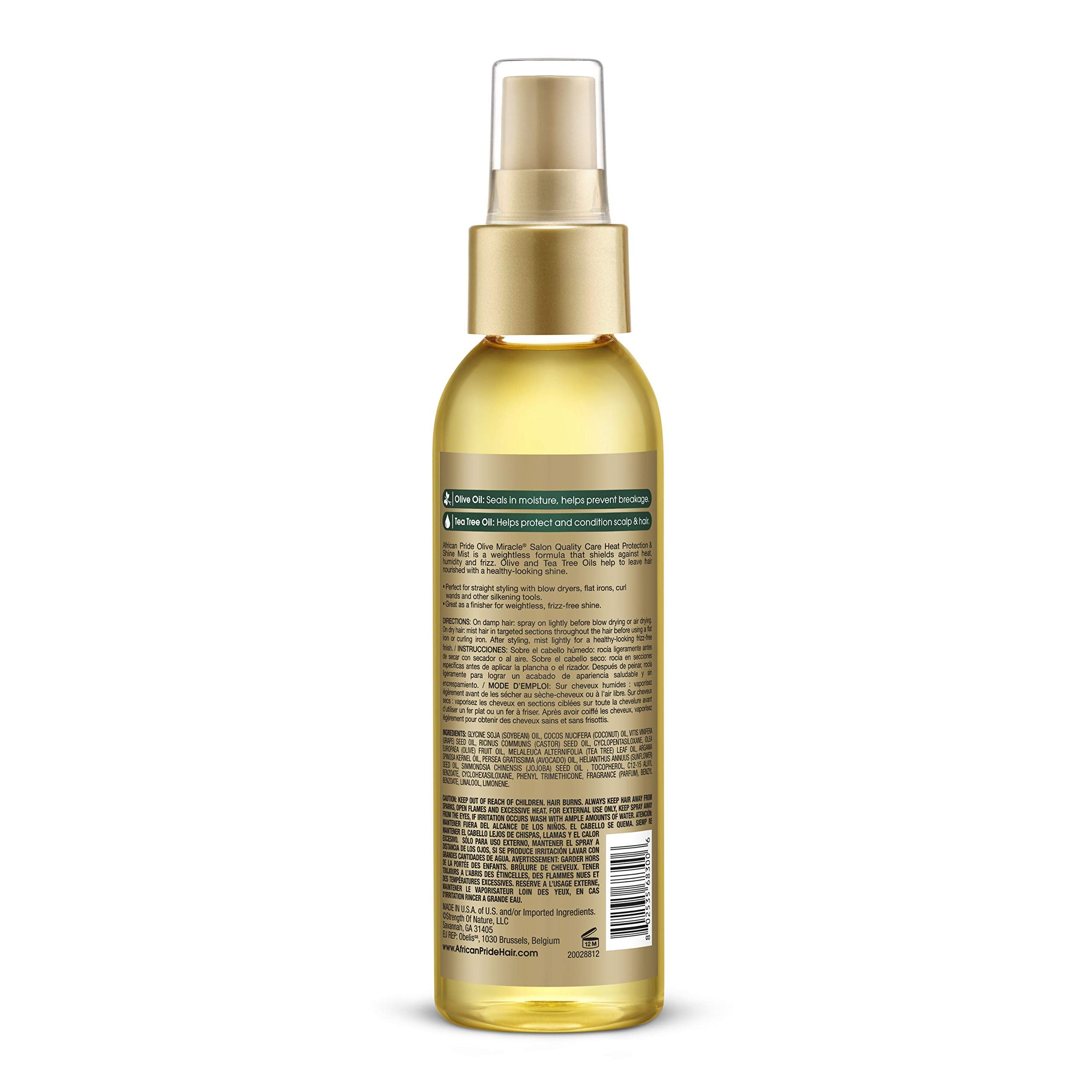 African Pride Olive Miracle utiliza ingredientes naturales para cabello suave y sano