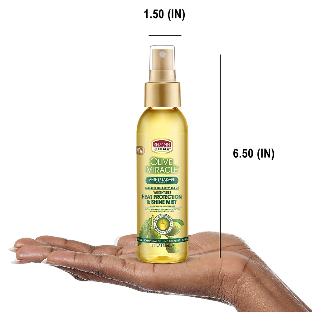 African Pride Olive Miracle protege durante el secado con calor para resultados más duraderos