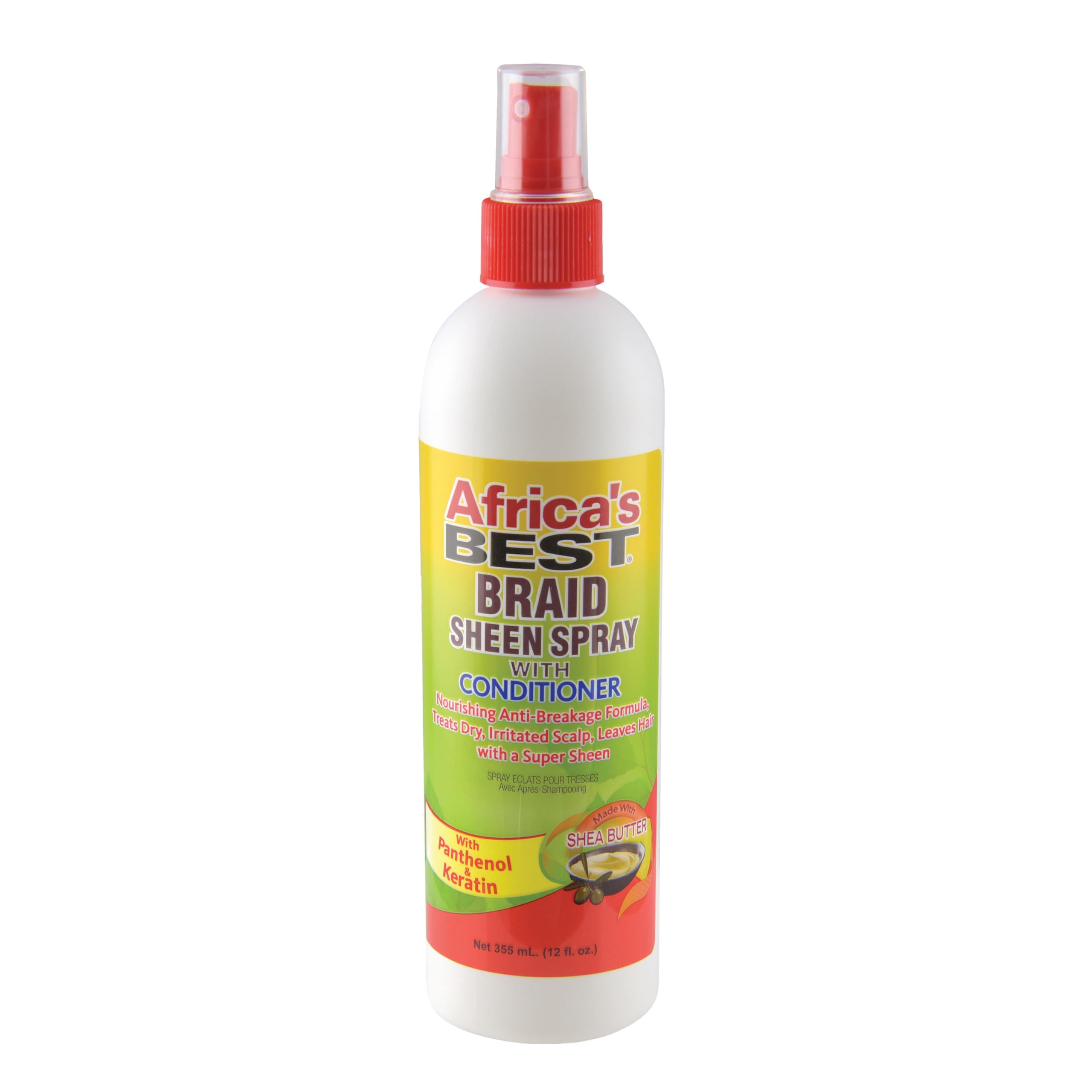 marca Africa's Best Brillo para Trenzas, botella verde, brillo saludable.