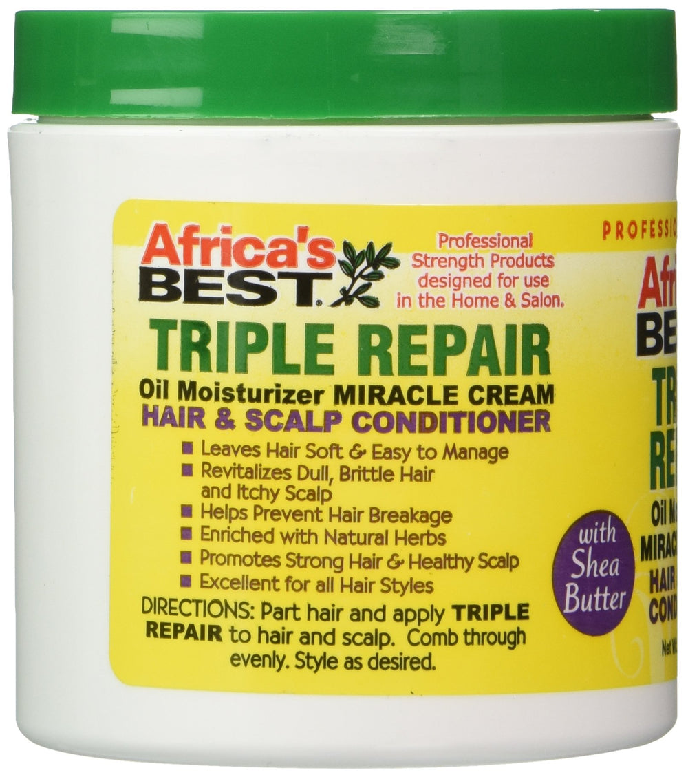 Africa's Best Triple Repair Oil, aplicación suave, cabello suave y nutrido tras cada uso.