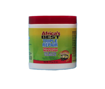 Africa's Best Triple Repair Oil, textura rica, aroma ligero, mejora la manejabilidad del cabello.