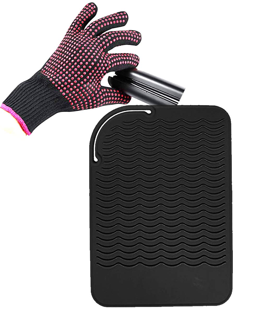 Guante de silicona AFT90 resistente al calor protege la mano durante el peinado.