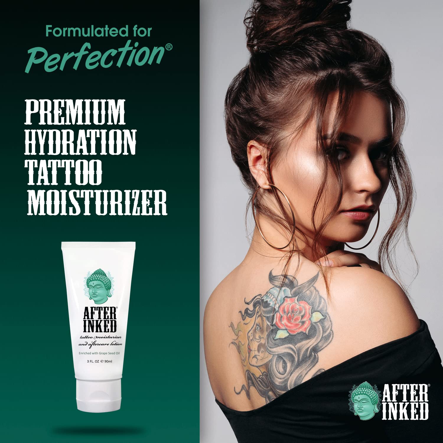 After Inked: hydratation longue durée pour peau tatouée.