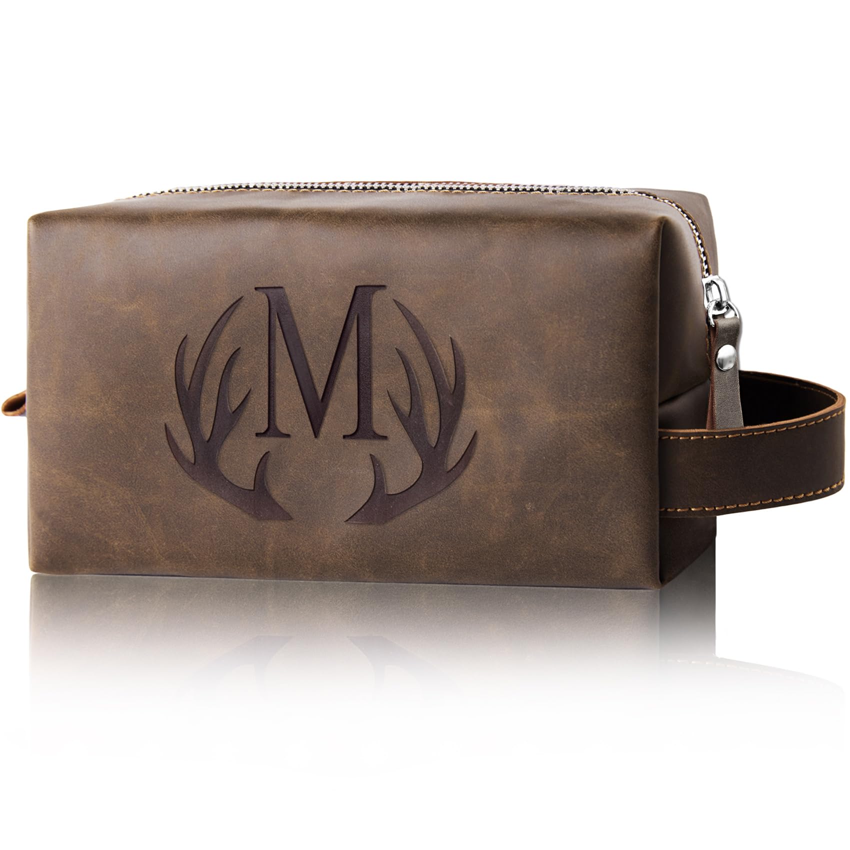 Aganmi bolsa de aseo para hombre, vista frontal, ideal para organizar productos de viaje.