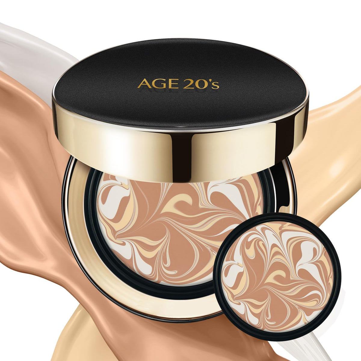 AGE 20's Signature Essence Pact SPF50+ en empaque compacto para retoques diarios.