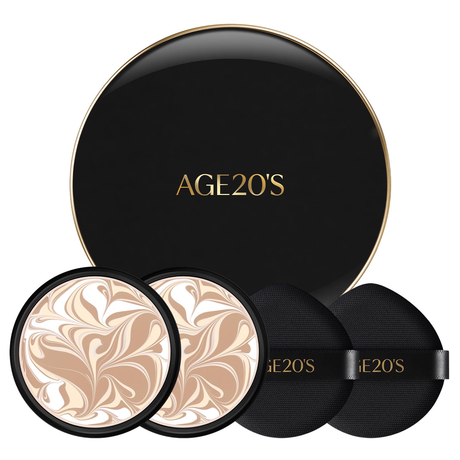 AGE 20'S Signature Essence Pact SPF50+ en botella, tono vainilla ilumina la piel.