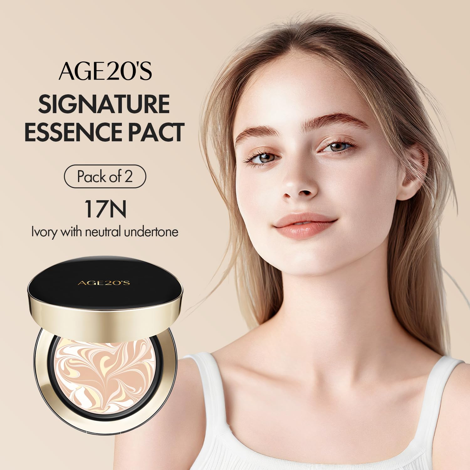 AGE 20's Signature Essence Pact SPF50 cobertura ajustable para mfaltiples estilos