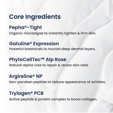 Ingredientes clave de Agelyss: Pepha-Tight y Argireline para cuidado del contorno