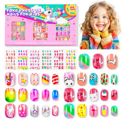 Uñas AGGKKY para niñas con patrones sueño, ideales para juego diario de arte de uñas.