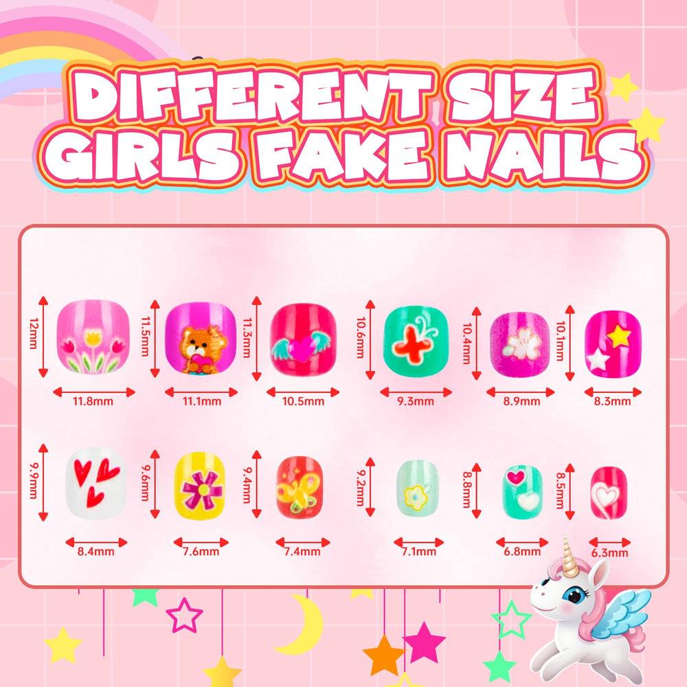 AGGKKY uñas postizas para niñas, materiales no tóxicos y seguros