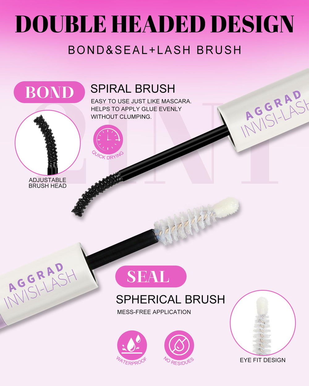 AGGRAD Flora Lash banda invisible 0.03 mm para acabado discreto.