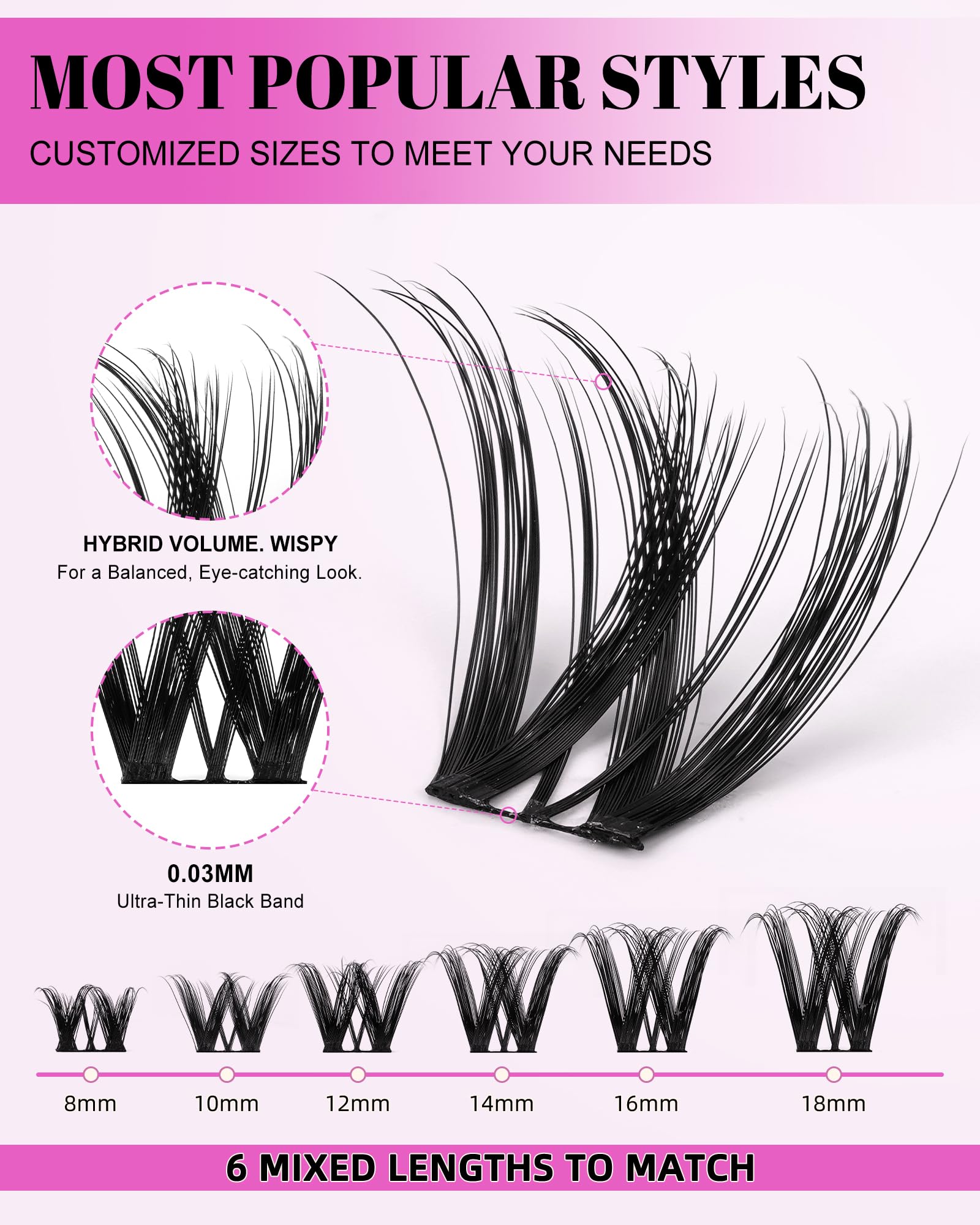 AGGRAD Flora Lash Clusters con volumen híbrido wispy para realzar la mirada.