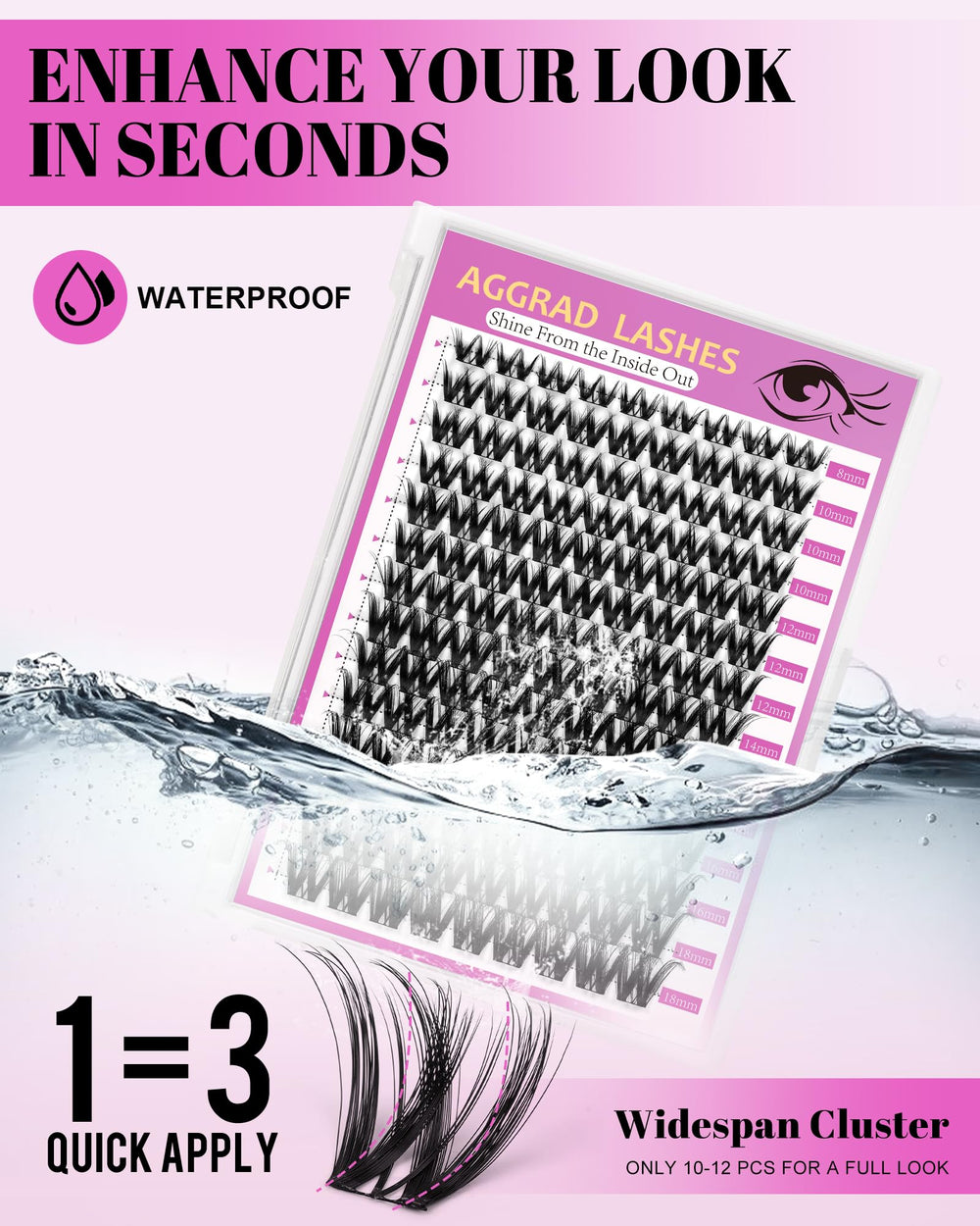AGGRAD Lash Bond and Seal demonstrates waterproof, sleep-safe hold
