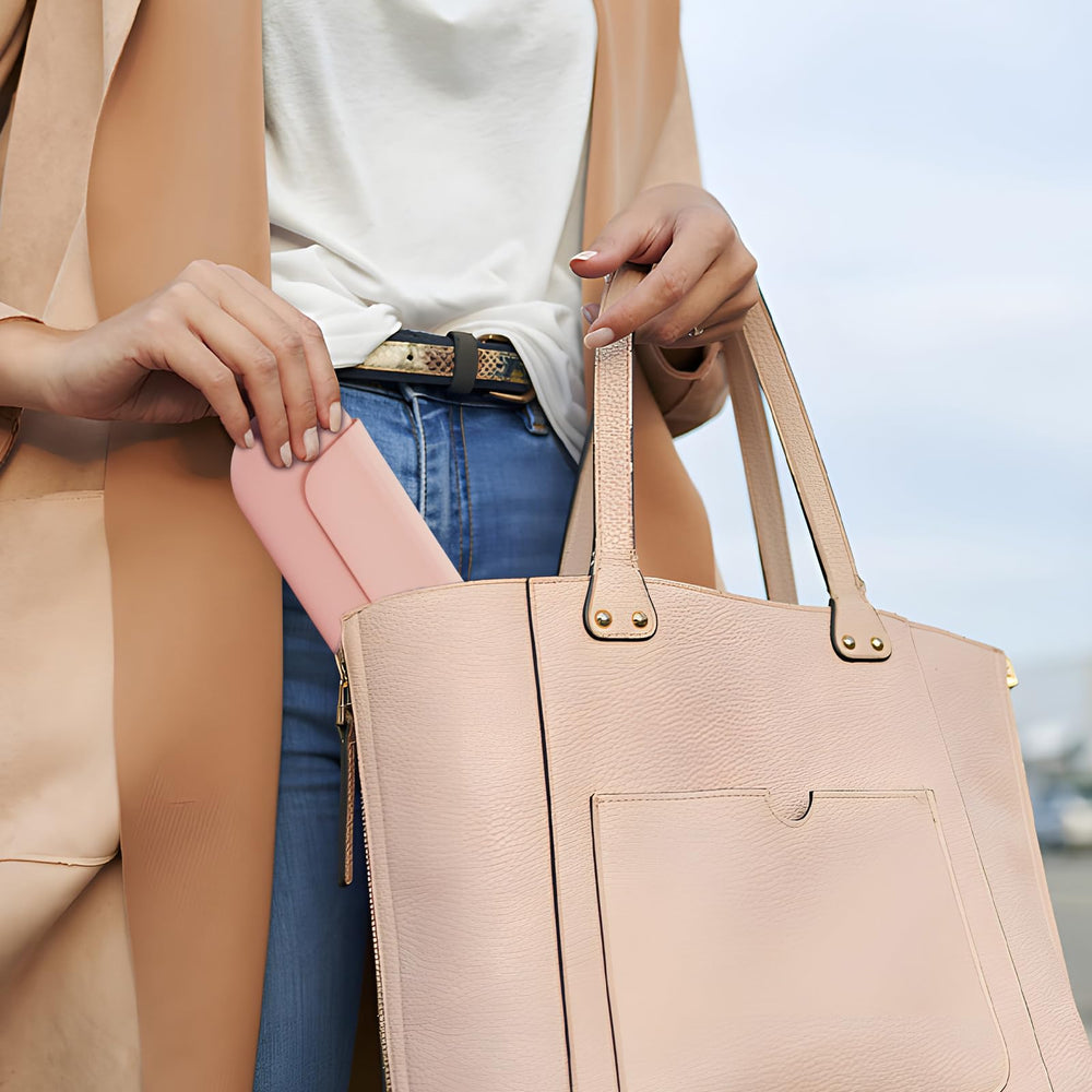 AGIKET rosa arena, estuche para brochas con estilo y organización.