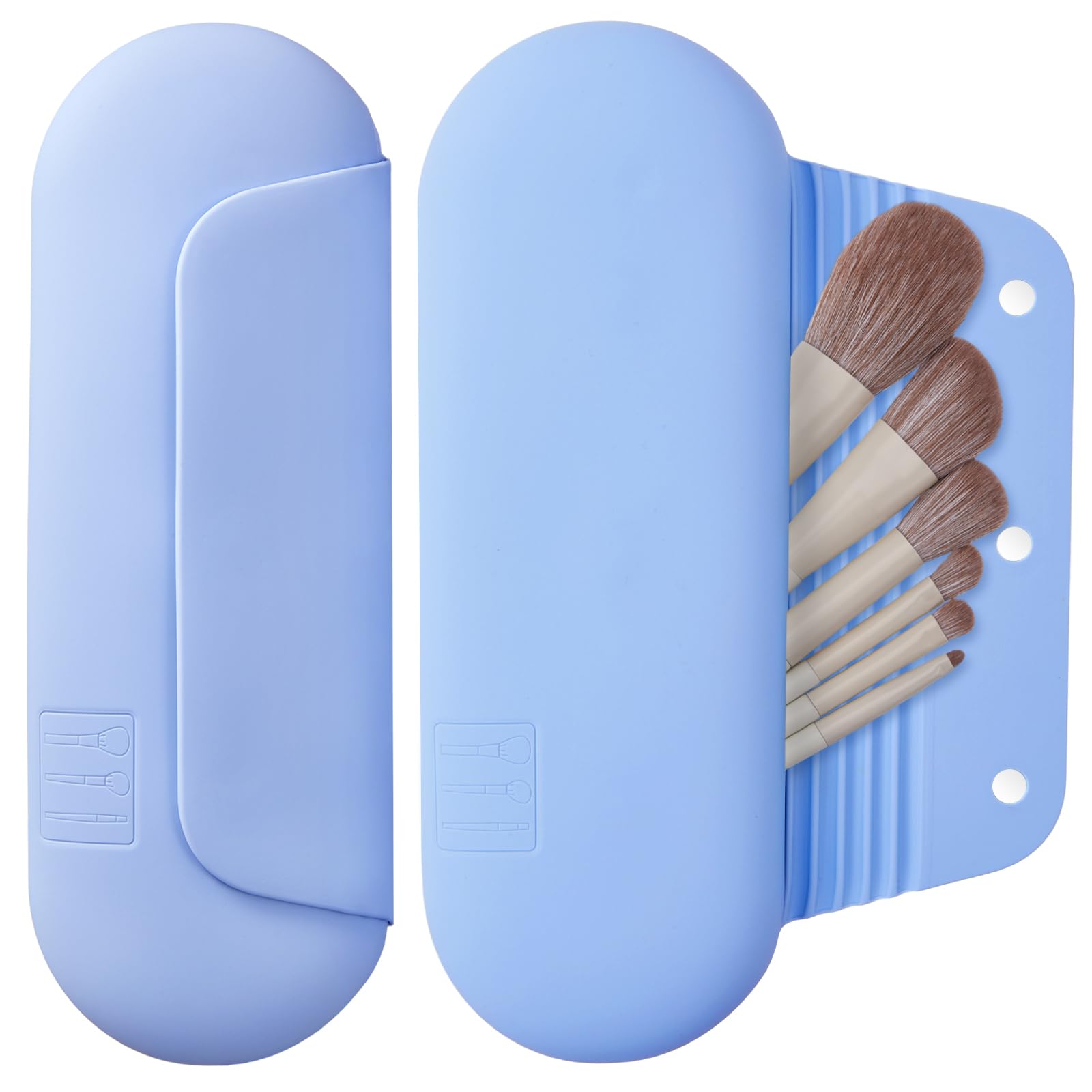 Organización de brochas AGIKET para kit de maquillaje de viaje.