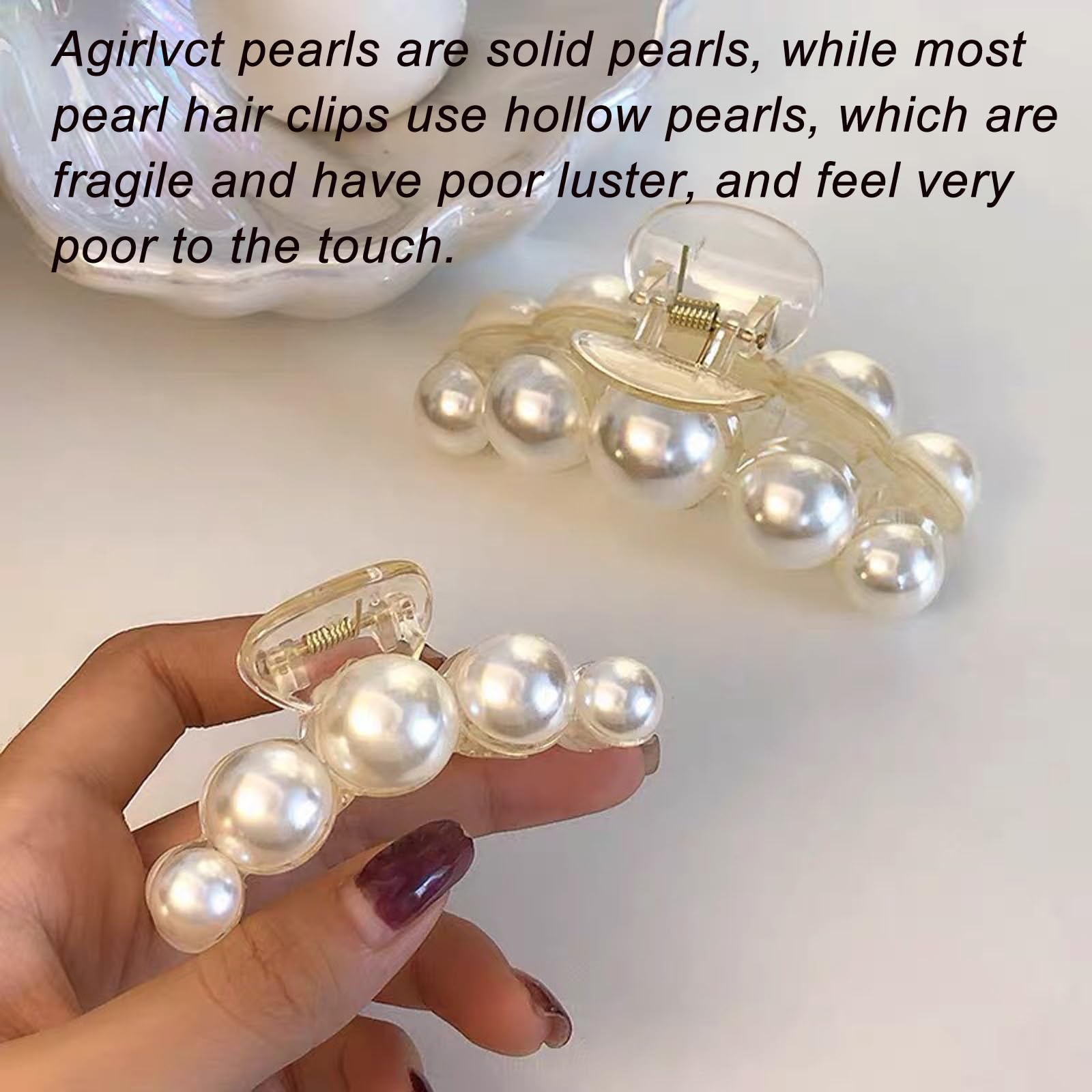 Uso diario con pinza de perla Agirlvct, opción elegante para el día.