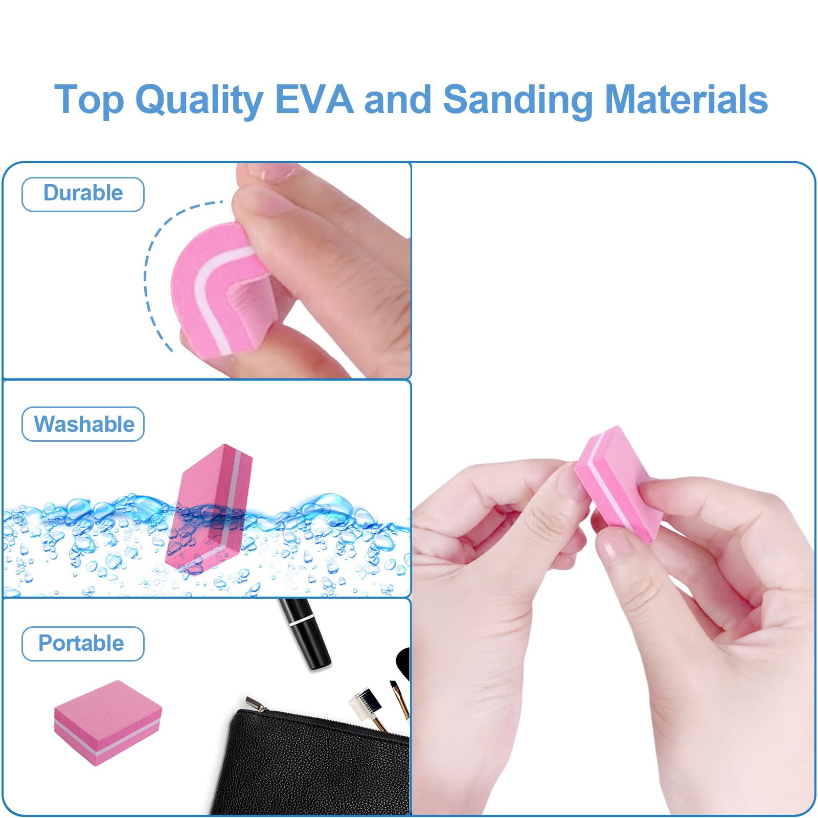 Bloques buffer AhaTopia 180/240, ideales para preparar uñas antes de la manicura.