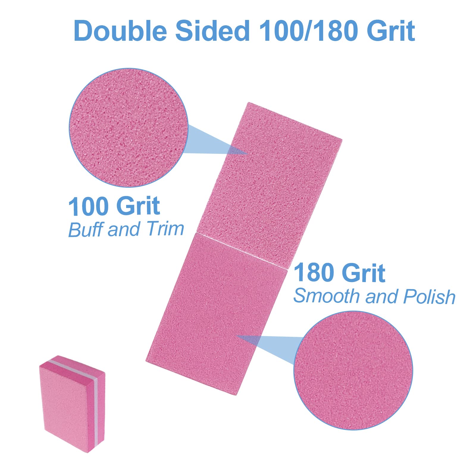 AhaTopia buffer de 180 grit suave para pulir superficies de uñas.