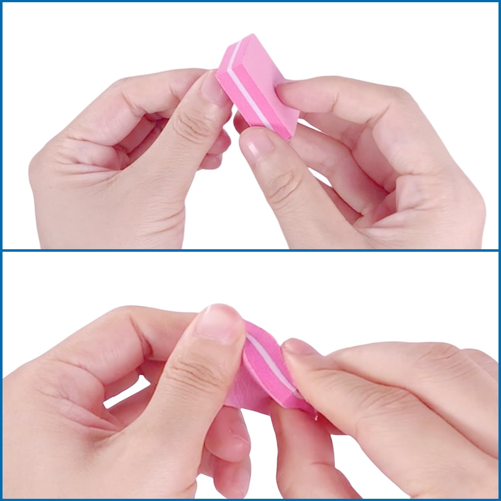 Lima de uñas AhaTopia rosa, uso profesional y doméstico para pulir.